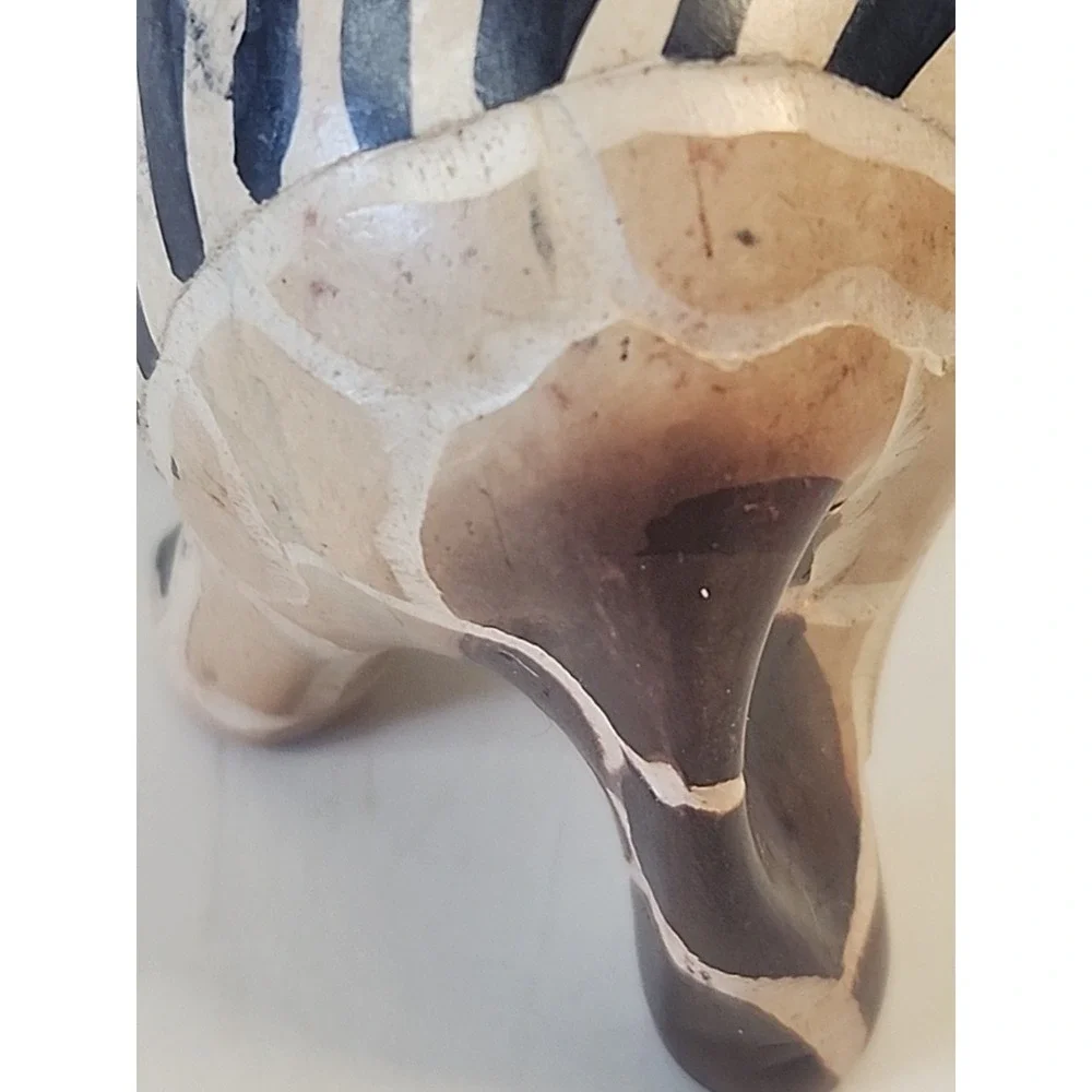 Handcarved‎ Soapstone Elephant Figurine  Handpainted Safari Patchwork 2.25